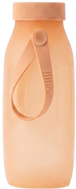 SiliPot 矽膠便攜水瓶, 蜜桃色, 1個, 500ml