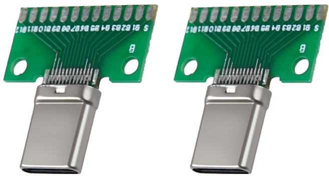 컴스 DIY용 제작모듈 USB 3.1 C타입 M 26핀 PCB 젠더보드, 2개
