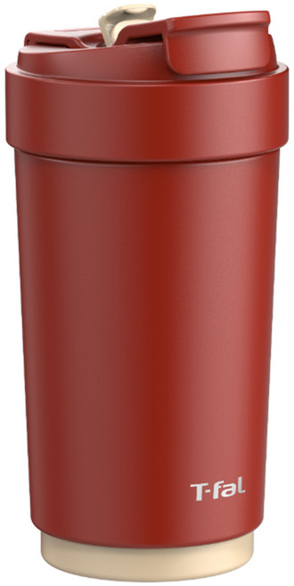 Tefal 特福 小日子系列不鏽鋼咖啡杯, 櫻桃紅, 1個, 450ml