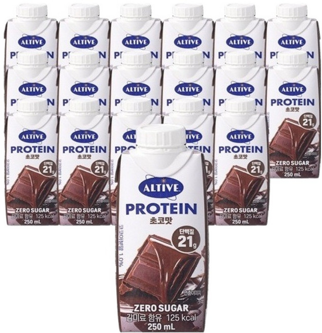 얼티브 프로틴 초코맛, 250ml, 18개