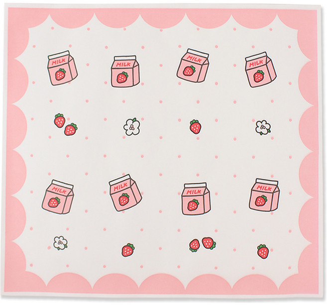 아이엔피 다용도 디자인 미니 코팅깔지 핑크밀크 16.5 x 18cm, 1개, 100개입