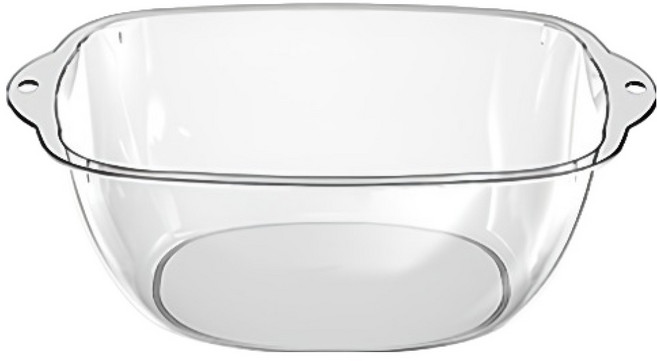 리빙공감 욕실 다용도 사각 플라스틱 세수대야 중형, 투명, 1개