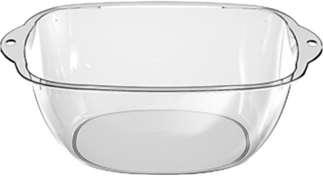 리빙공감 욕실 다용도 사각 플라스틱 세수대야 대형, 1개, 투명