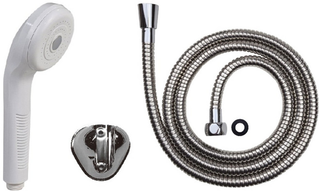 BK 샤워기 + 메탈줄 1.5m + 행거 세트 모로98, 화이트(샤워기), 1세트