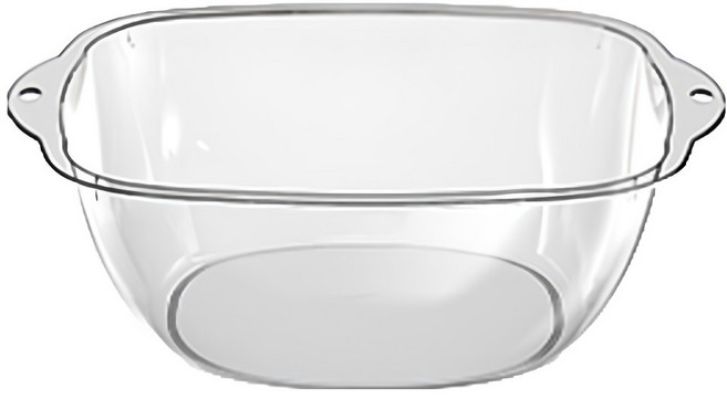 리빙공감 욕실 다용도 사각 플라스틱 세수대야 소형, 투명, 1개