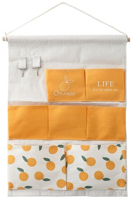 와이홉 방문 포켓형 잡화걸이, 오렌지