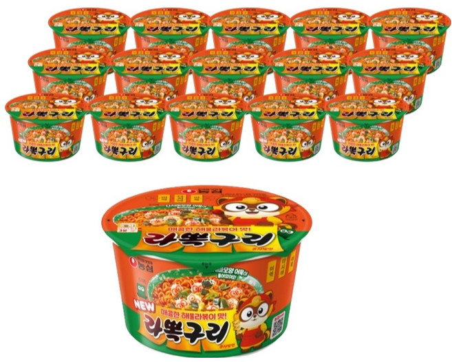 농심 라뽁구리 큰사발면 105g, 16개