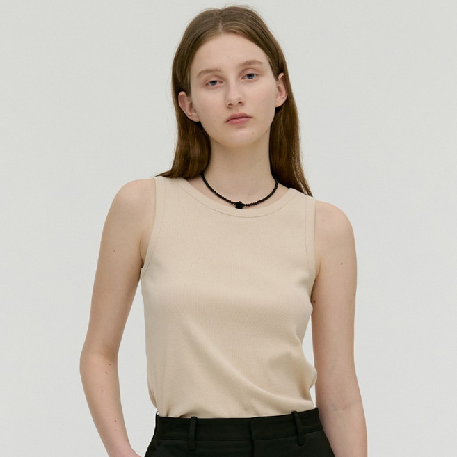 MONGDOL 女款羅紋棉質無袖上衣 MDTS059