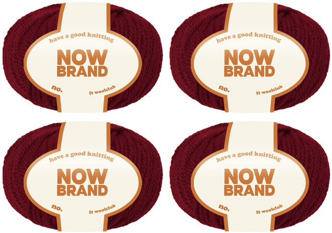 울클럽 나우브랜드 고급 울혼방 울노바 뜨개실 80g, 999 버건디와인, 4개