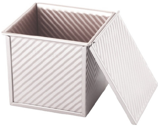 쉐프메이드 정사각형 줄무늬 식빵틀 450g + 뚜껑 세트, 1세트