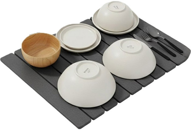 모노드 규조토 위생매트 주방 싱크대 물빠짐 방지, 진그레이, 1개, 1단