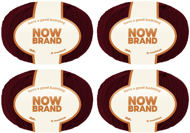 울클럽 나우브랜드 고급 울혼방 울노바 뜨개실 80g, 1402 블러디와인, 4개