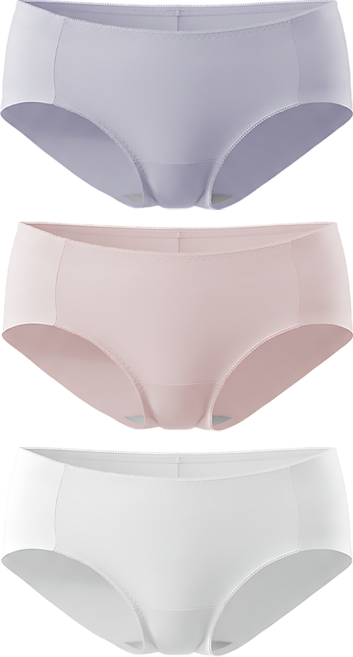 GIAT 吉亞特 氧化鋅舒涼無痕內褲 素面款 3件組 530808, 淺灰色 + 藕粉色 + 芋紫色