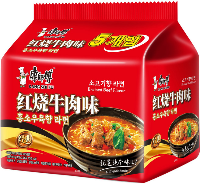 캉스푸 홍소우육향 라면 106g, 5개