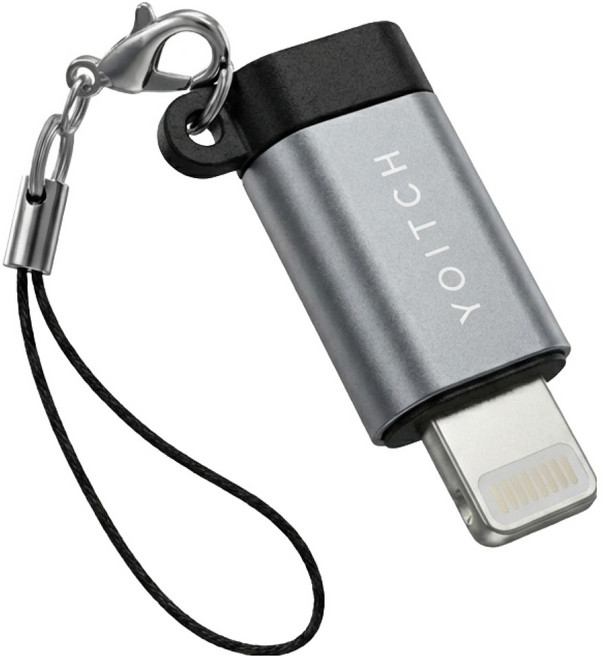 요이치 C타입-애플8핀 변환 젠더 + 스트랩 고리 세트, 그레이, 1세트, 2.5cm