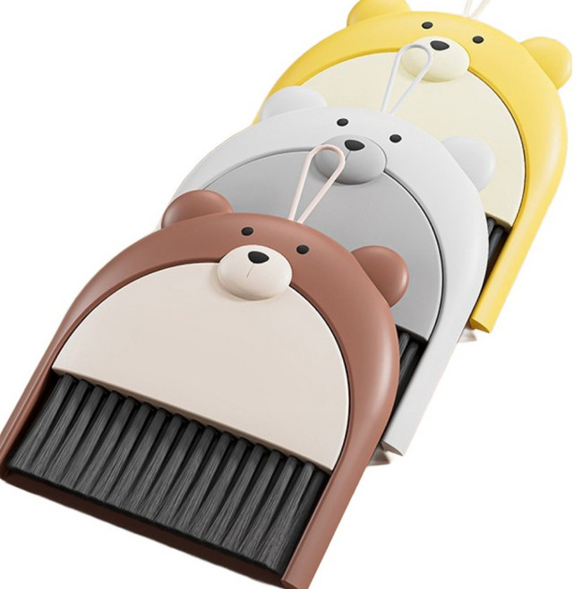 린블 미니 쓰레받기 3종 세트, 브라운, 화이트, 옐로우, 1세트