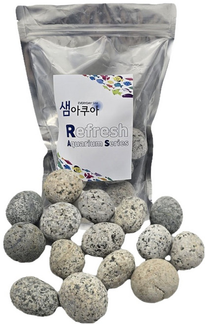 샘아쿠아 리프레쉬 어항 수석 장식 스톤볼 1kg, 1개