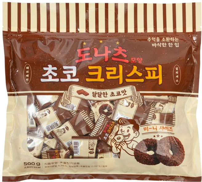 도나츠 모양 초코 크리스피, 500g, 1개