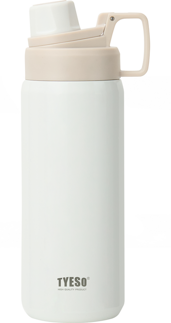 TYESO 泰碩 304不鏽鋼幻彩系列運動保溫水壺, 淺白色, 750ml, 1個