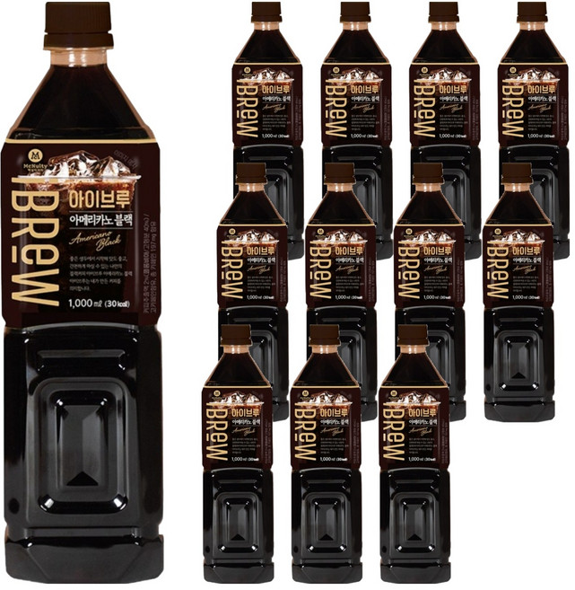 맥널티커피 아이브루 아메리카노 블랙커피, 1L, 12개