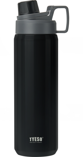 TYESO 泰碩 304不鏽鋼幻彩系列運動保溫水壺, 瑪瑙黑, 1個, 900ml
