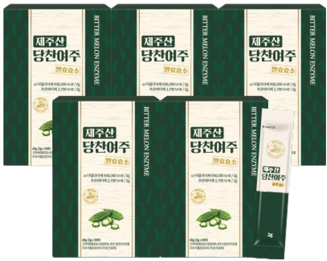 지비엠에스 제주산 당찬여주 발효효소 30p, 60g, 5개