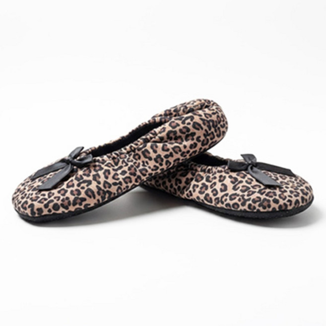 아리코 리본 미끄럼방지 덧신형 실내화, 호피, 1개