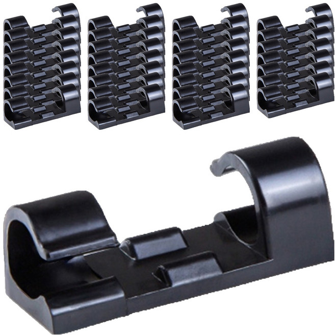 라노홈 케이블 정리클립, 32개, 블랙