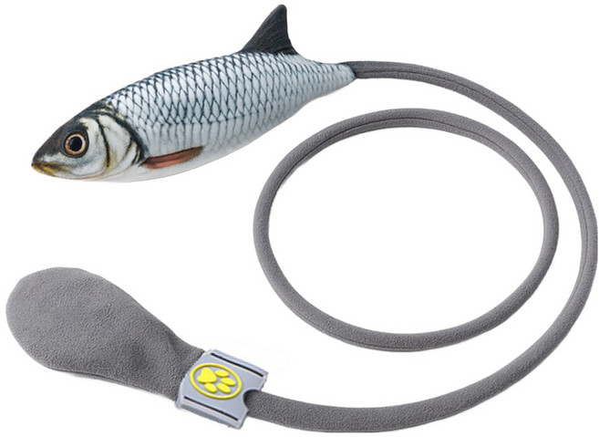 MAAH 貓用按壓式可動釣竿玩具 CB-29, 魚, 1個