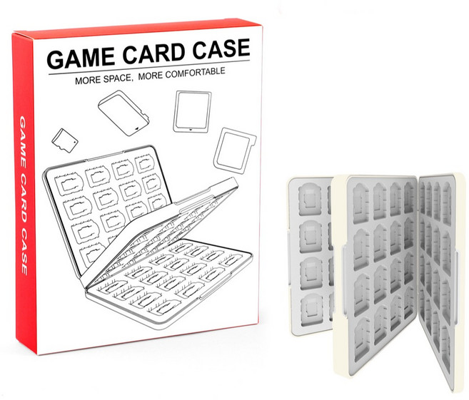호후 닌텐도 스위치2 OLED 라이트 게임 카드 칩 타이틀 케이스 카드64 보관함, 베이지, 1개, Card-64Mag