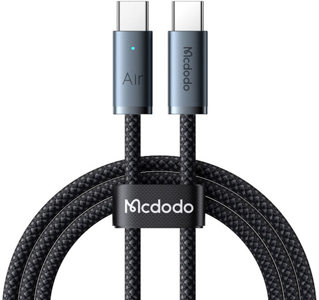 Mcdodo 麥多多 Type-C to Type-C Air Slim PD 高速充電線 CA708, 1個, 黑色, 1.8m