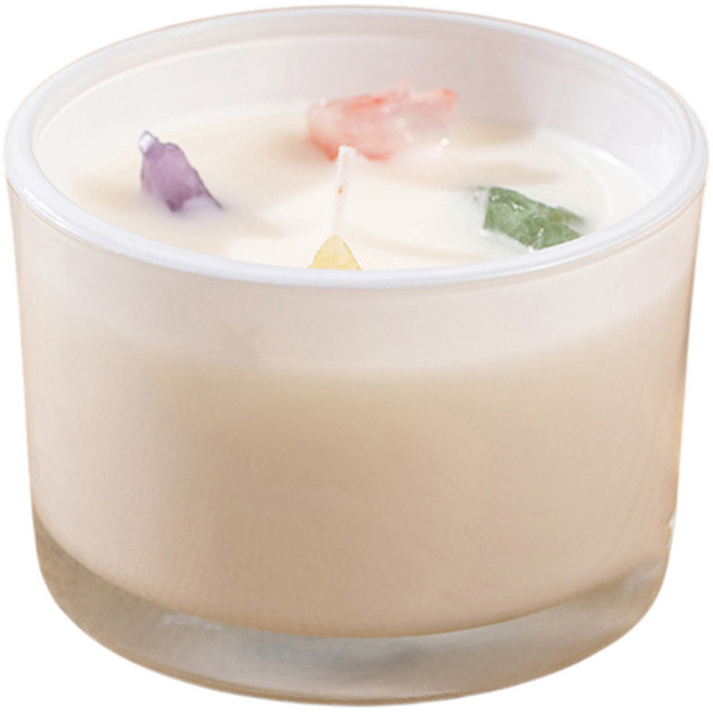 Besthot 水晶礦石香薰蠟燭 白色, 266g, 1件, 海洋