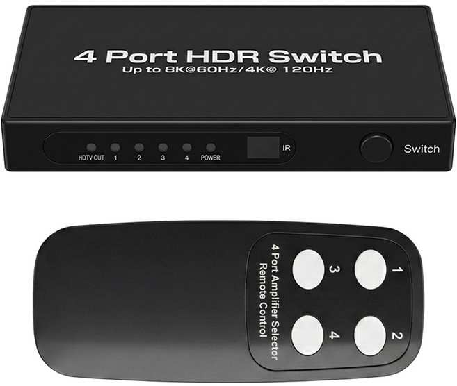 Coms HDMI 2.1 4埠選擇器 8K 60Hz 4K 120Hz, 1個, OU851
