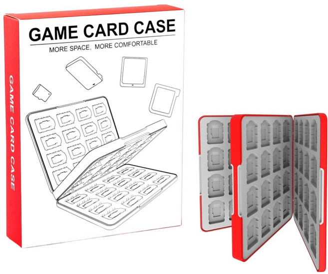 호후 닌텐도 스위치2 OLED 라이트 게임 카드 칩 타이틀 케이스 카드64 보관함, 레드, 1개, Card-64Mag