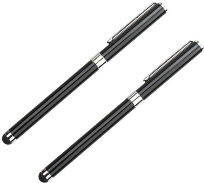 Coms 電容式含原子筆觸控筆 DP324, 黑色, 2個