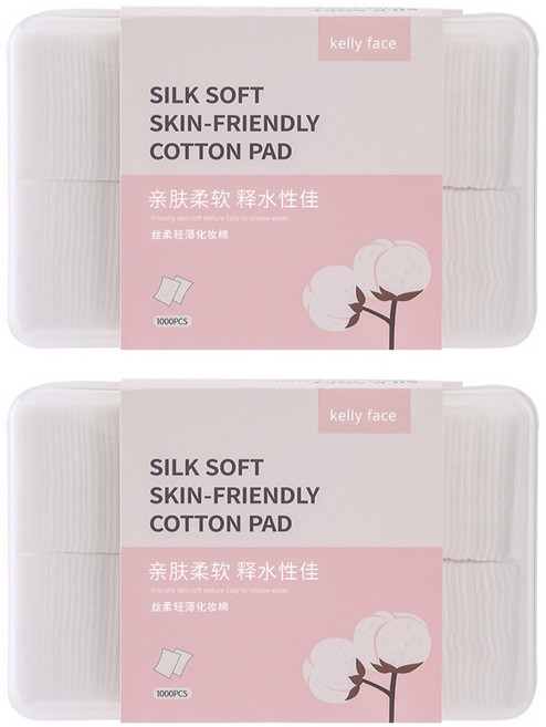 kelly face 化妝棉, 2組, 1000入