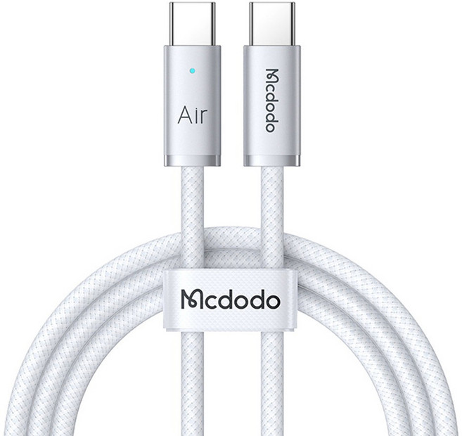 Mcdodo 麥多多 Type-C to Type-C Air Slim PD 高速充電線 CA708, 1個, 白色, 1.8m