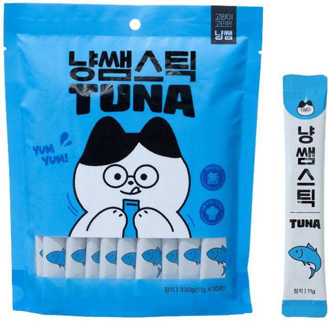 냥쌤 스틱 고양이 짜먹는 간식 30p, 330g, 1개, 참치