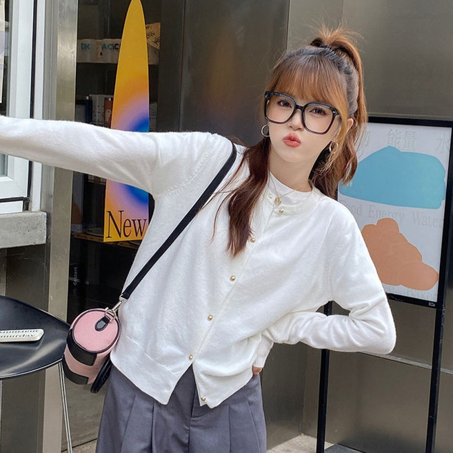 Sunbit 女款 Goldie 素色半短版開襟衫
