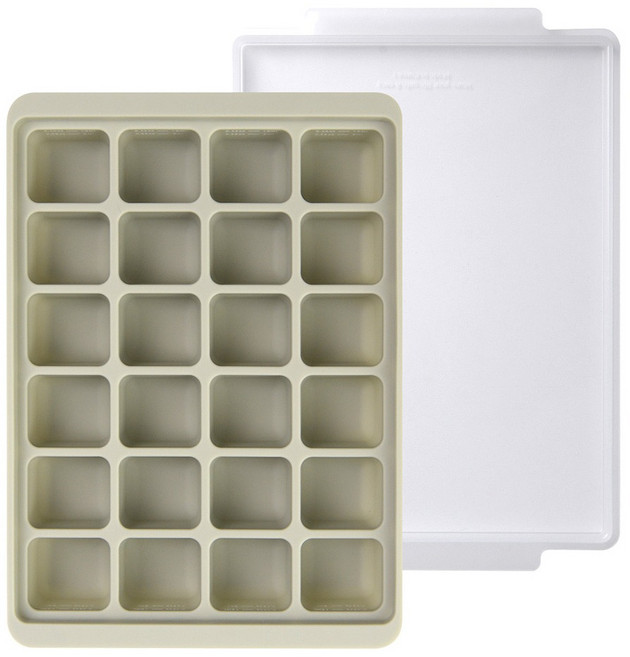 Silit 韓國產矽膠多功能方塊24格製冰盒, 1個, 綠色