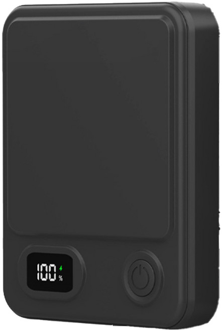 뉴클 난연소재 미니닷 맥세이프 고속충전 마그네틱 보조배터리 5000mAh C타입, 블랙, NCPB-5KPD-24-LG