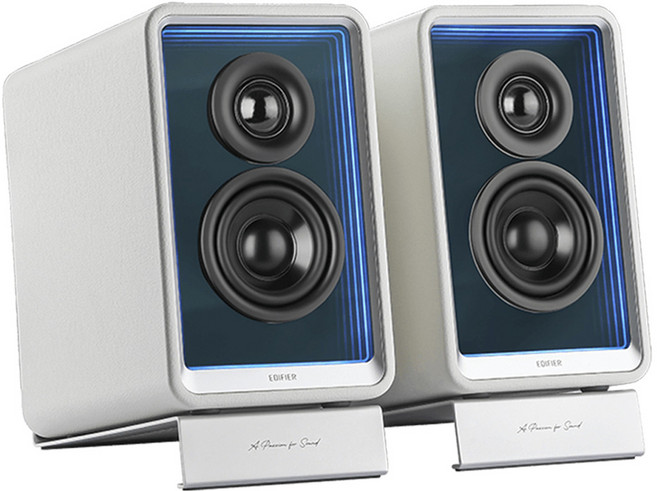 에디파이어 액티브 모니터 데스크탑 블루투스 스피커, QR65, 화이트