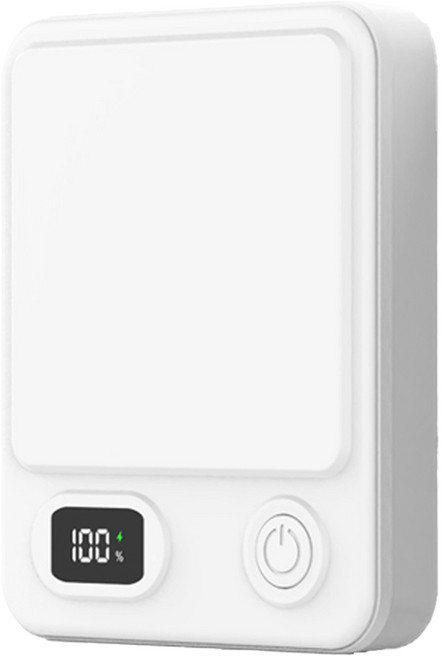 뉴클 난연소재 미니닷 맥세이프 고속충전 마그네틱 보조배터리 5000mAh C타입, 화이트, NCPB-5KPD-24-LG