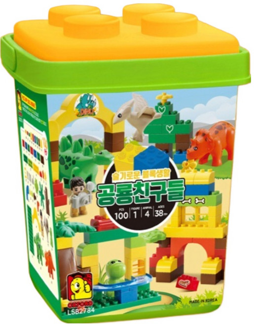 옥스포드 슬기로운 블록생활 공룡친구들, 혼합색상, 1개