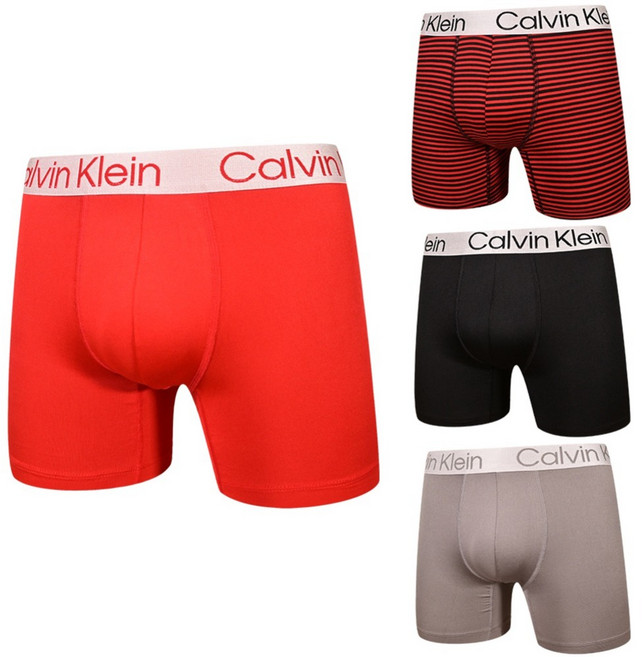 Calvin Klein 凱文克萊 underwear Chromatic 絲質合身四角平口內褲4件組 NP28550-810
