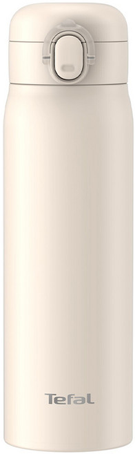 Tefal 特福 法式簡約系列彈蓋不鏽鋼保溫杯, 奶霜白, 1個, 500ml