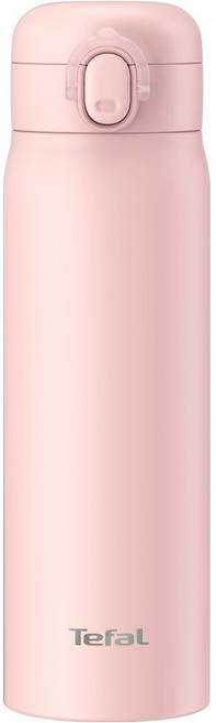Tefal 特福 法式簡約系列彈蓋不鏽鋼保溫杯, 草莓粉, 1個, 500ml