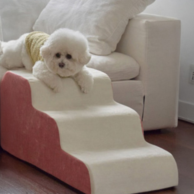 레드퍼피 반려동물 원마일 펫스텝 3단, 더스티핑크, 1개