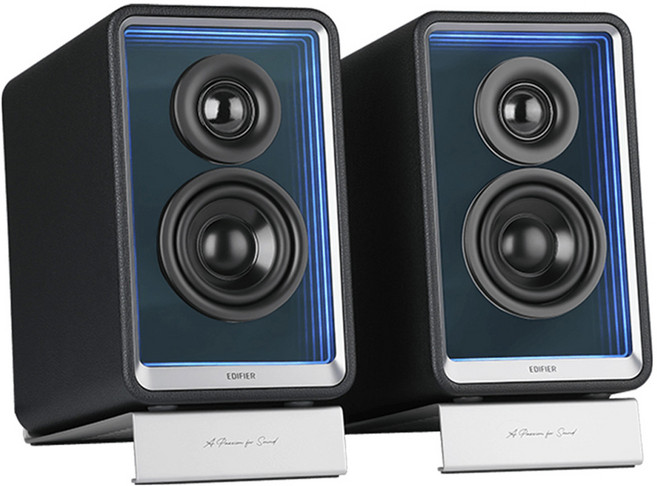 에디파이어 액티브 모니터 데스크탑 블루투스 스피커, QR65, 블랙