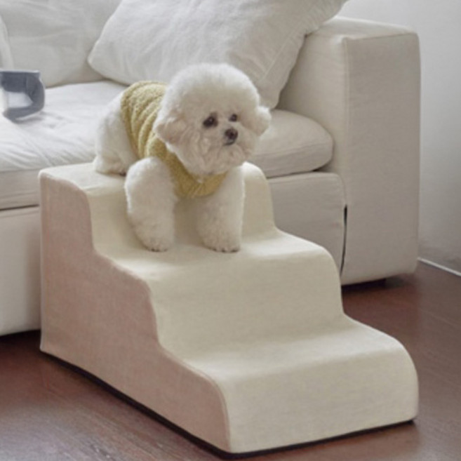 레드퍼피 반려동물 원마일 펫스텝 3단, 크림아이보리, 1개